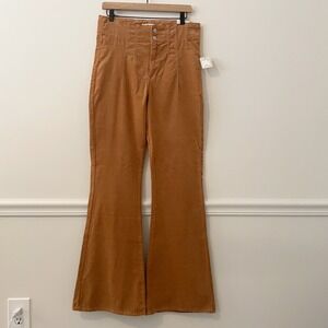 NEW We The Free Jayde Cord High Rise Flare Corduroy Pants Cedar Size 31 Boho